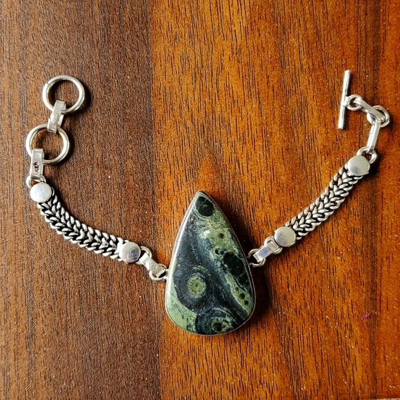 New Kambaba Jasper 925 Silver Bracelet. - Picture 2 of 15